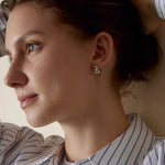 French Sculptural Triangular Huggie Earrings - Sleek 925 Sterling Silver Wide Hoop - floysun
