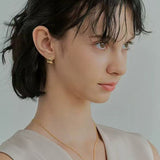 French Sculptural Triangular Huggie Earrings - Sleek 925 Sterling Silver Wide Hoop - floysun