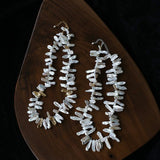 French Statement Petal Baroque Pearl Necklace - Chunky Biwa Stick Pearl Choker - floysun