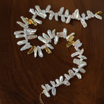 French Statement Petal Baroque Pearl Necklace - Chunky Biwa Stick Pearl Choker - floysun
