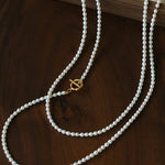 French Style Long Freshwater Pearl OT Clasp Lariat Necklace - floysun