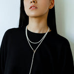 French Style Long Freshwater Pearl OT Clasp Lariat Necklace - floysun
