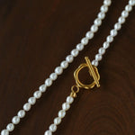 French Style Long Freshwater Pearl OT Clasp Lariat Necklace - floysun