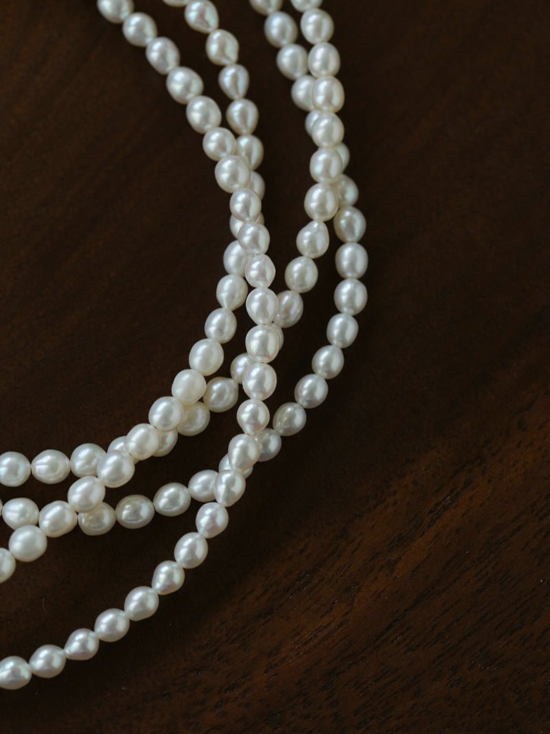 French Style Long Freshwater Pearl OT Clasp Lariat Necklace - floysun
