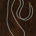 French Style Long Freshwater Pearl OT Clasp Lariat Necklace - floysun