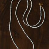 French Style Long Freshwater Pearl OT Clasp Lariat Necklace - floysun
