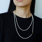 French Style Long Freshwater Pearl OT Clasp Lariat Necklace - floysun