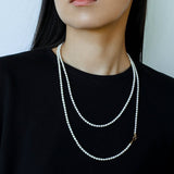 French Style Long Freshwater Pearl OT Clasp Lariat Necklace - floysun