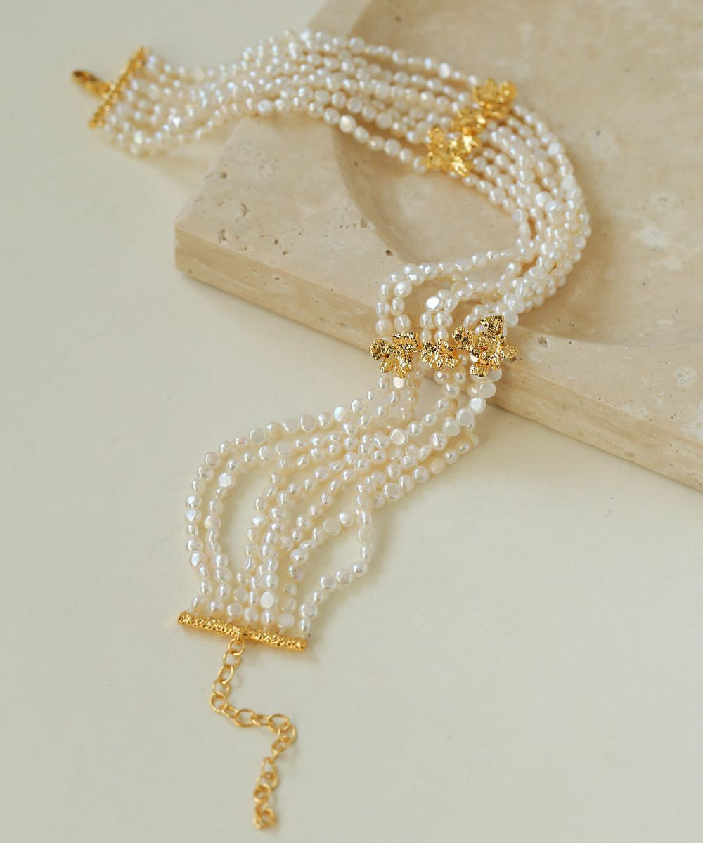 French Style Mini Multi - Layered Pearl Necklace - floysun
