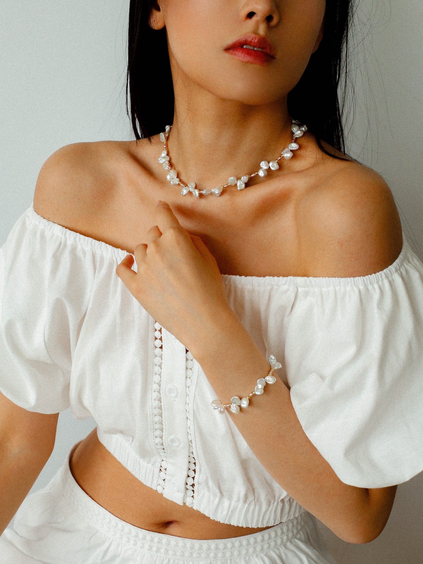 French - Style Natural Petal Pearl Bracelet - floysun