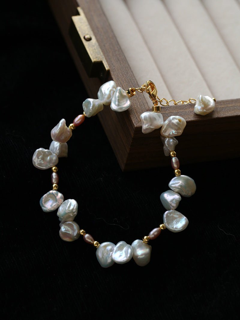 French - Style Natural Petal Pearl Bracelet - floysun