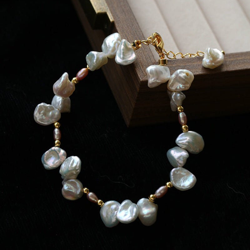 French - Style Natural Petal Pearl Bracelet - floysun