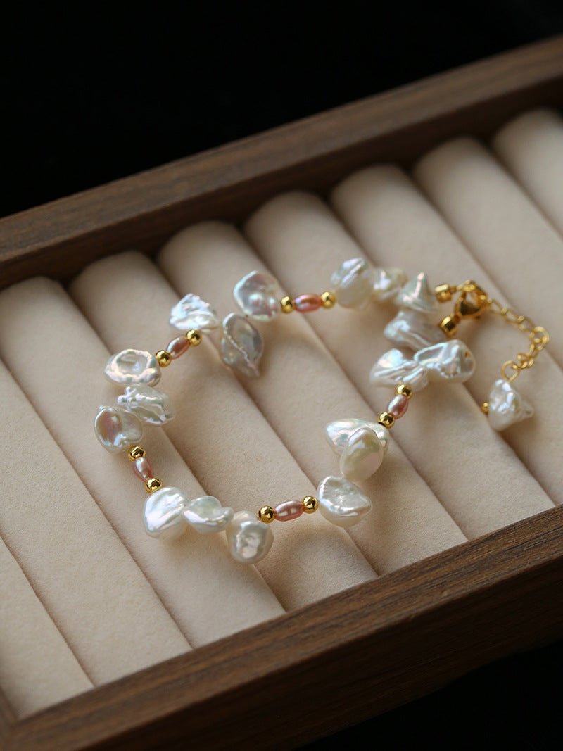 French - Style Natural Petal Pearl Bracelet - floysun