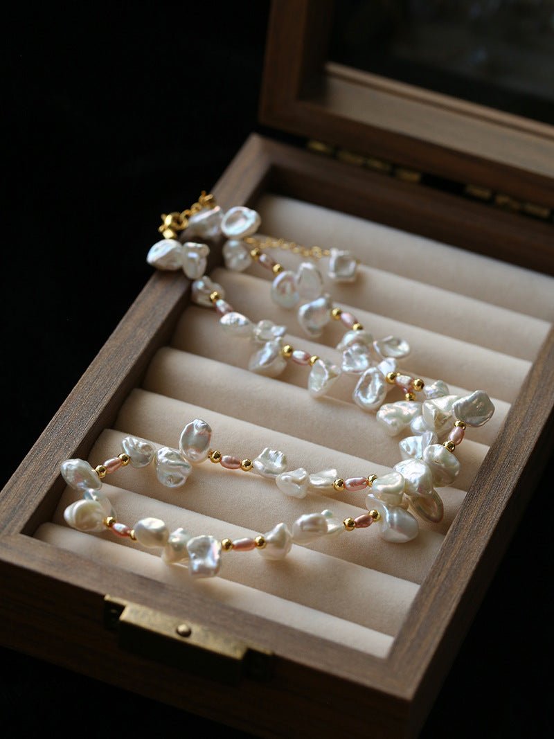 French - Style Natural Petal Pearl Necklace - floysun