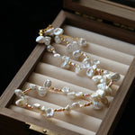 French - Style Natural Petal Pearl Necklace - floysun