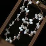 French - Style Natural Petal Pearl Necklace - floysun