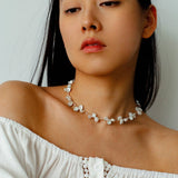 French - Style Natural Petal Pearl Necklace - floysun