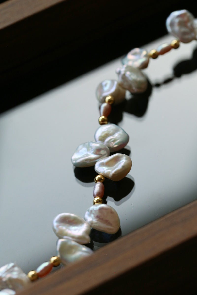French - Style Natural Petal Pearl Necklace - floysun