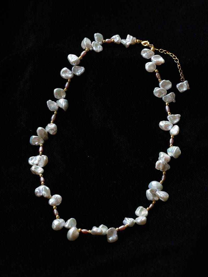 French - Style Natural Petal Pearl Necklace - floysun