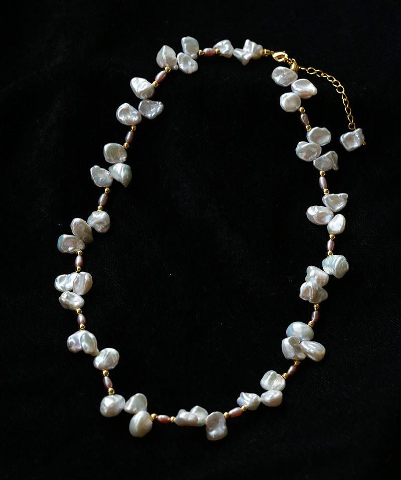 French - Style Natural Petal Pearl Necklace - floysun