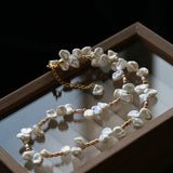 French - Style Natural Petal Pearl Necklace - floysun