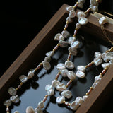 French - Style Natural Petal Pearl Necklace - floysun
