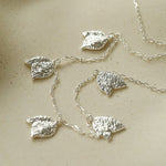 French Textured Tulip Station Choker - Liquid Metal Hammered Floral Layering Necklace - floysun