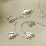 French Textured Tulip Station Choker - Liquid Metal Hammered Floral Layering Necklace - floysun
