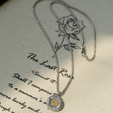 French Vintage 925 Sterling Silver Daisy Necklace - floysun