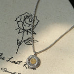 French Vintage 925 Sterling Silver Daisy Necklace - floysun