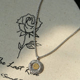 French Vintage 925 Sterling Silver Daisy Necklace - floysun