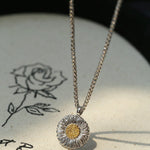 French Vintage 925 Sterling Silver Daisy Necklace - floysun
