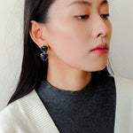 French Vintage Double - Stone Geometric Drop Earrings - floysun