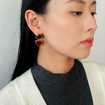 French Vintage Double - Stone Geometric Drop Earrings - floysun