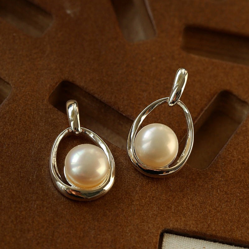 French Vintage Geometric Teardrop Pearl Earrings - floysun