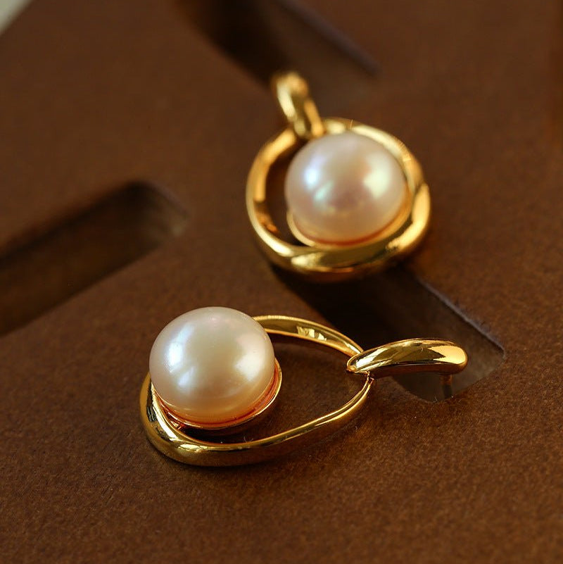 French Vintage Geometric Teardrop Pearl Earrings - floysun