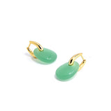 French Vintage Green Agate Earrings - floysun