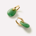 French Vintage Green Agate Earrings - floysun
