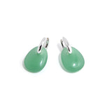French Vintage Green Agate Earrings - floysun