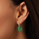 French Vintage Green Agate Earrings - floysun