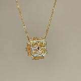 French Vintage Lace Necklace – Pink Sapphire Style - floysun