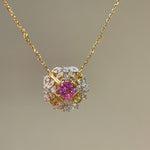 French Vintage Lace Necklace – Pink Sapphire Style - floysun