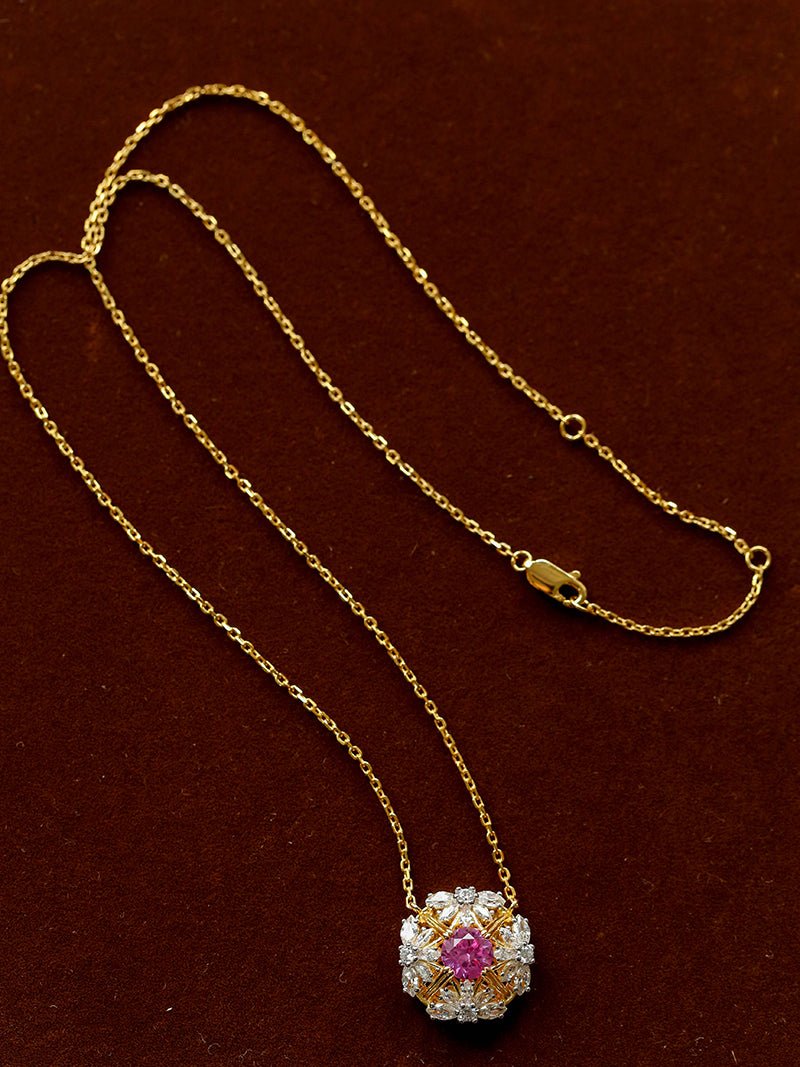 French Vintage Lace Necklace – Pink Sapphire Style - floysun