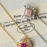 French Vintage Lace Necklace – Pink Sapphire Style - floysun