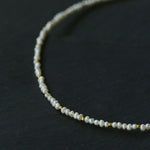 French Vintage Micro Pearl Choker - Dainty 18K Gold Faceted Metal Station Necklace - floysun
