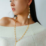 French Vintage Openwork Baroque Pearl Drop Earrings - Double - Layer - floysun