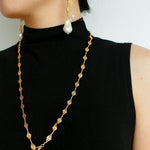 French Vintage Openwork Baroque Pearl Drop Earrings - Double - Layer - floysun