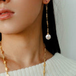 French Vintage Openwork Baroque Pearl Drop Earrings - floysun