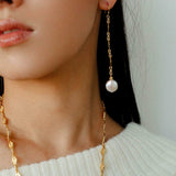 French Vintage Openwork Baroque Pearl Drop Earrings - floysun
