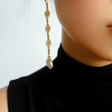 French Vintage Openwork Baroque Pearl Drop Earrings - floysun